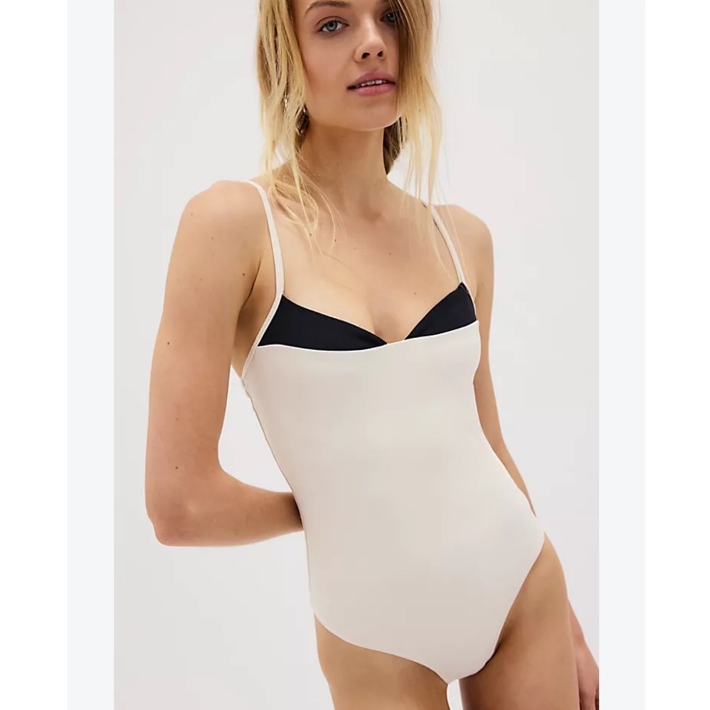 Intimately Free People Black White Me and You Bodysuit Size Small